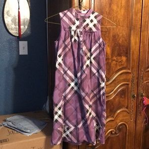 Girls Burberry purple with hearts dress w/pockets